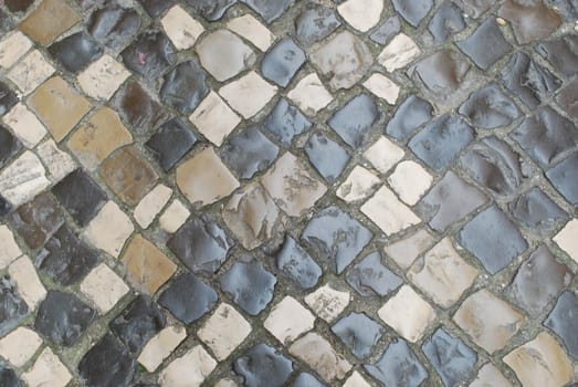 photo of a colorful pavement made of portuguese typical stones