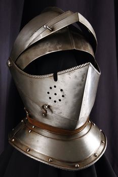 Armour of the medieval knight. Metal protection of the soldier against the weapon of the opponent