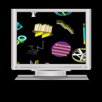 an isolated  lcd television illustration digital high resolution.