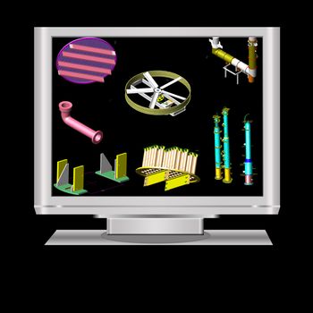 an isolated  lcd television illustration digital high resolution with 3d model.