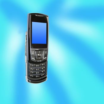 Cellphone latest model in light blue background