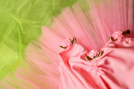 Pink Ballet costume on a bright green background