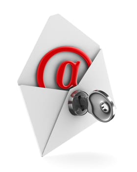 E-mail concept on white background. Isolated 3D image