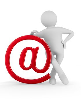 E-mail concept on white background. Isolated 3D image