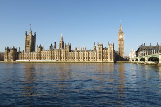 Houses of Parliament with Big Ben, Westminster Palace, London, UK
