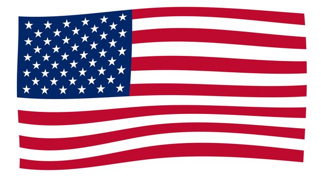 Flag of the USA (United States of America) floating in the wind
