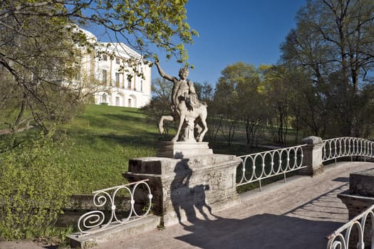 Centaur sculpture in the bridge near classical palace