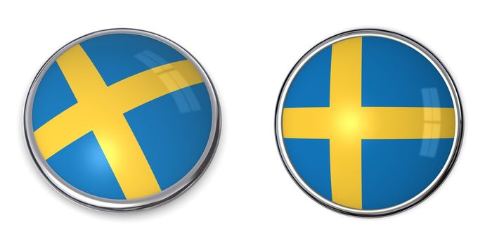 button style banner in 3D of Sweden