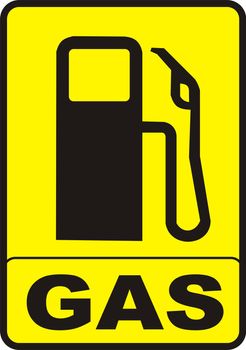 yellow gas pump caution sign illustration vector
