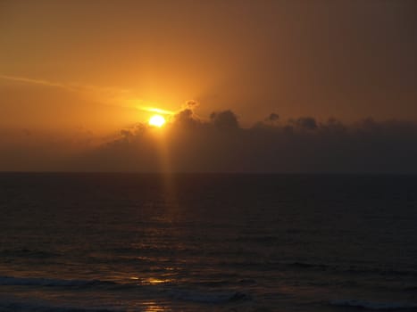 Sunrise over Carolina beach in North Carolina