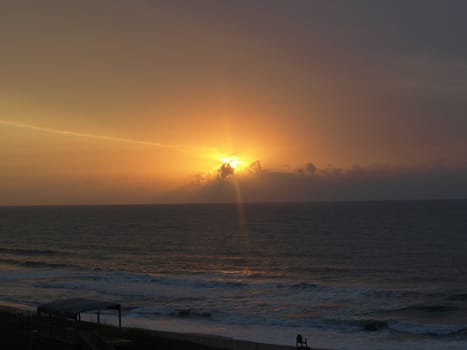 Sunrise over Carolina beach in North Carolina