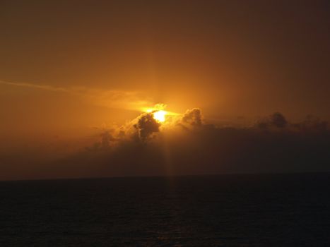 Sunrise over Carolina beach in North Carolina