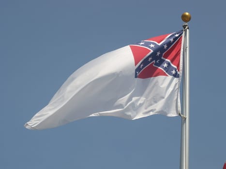 Civil war flag of the confederate states. Stars and bars on a white flag
