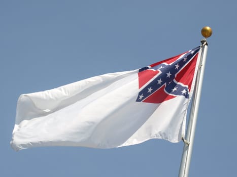 Civil war flag of the confederate states. Stars and bars on a white flag