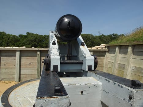 Old civil war cannon in a North Carolina historical pak