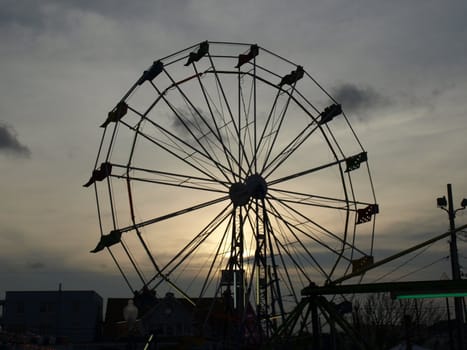 Ferris wheel at sunset along the beach in North Carolina