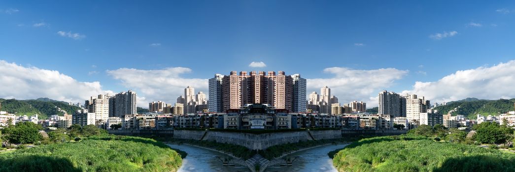 Here is the panoramic city scene of day in Taiwan.