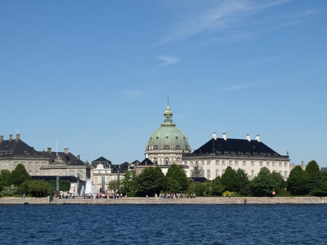 copenhagen marble church and Amalienborg Castle viewed from the Opera house