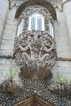 architectural detail of Gargoyle in Sintra, Portugal
