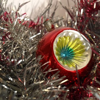 Tinsel and baubles for Christmas tree decoration