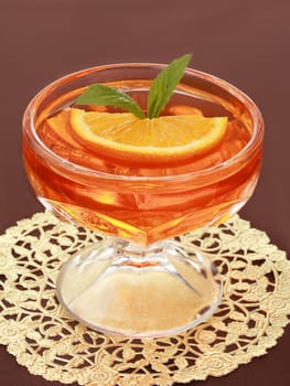 orange jelly dessert in nice bowl