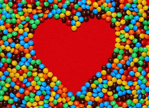 Colorful candy background making heart shape from my Valentine series