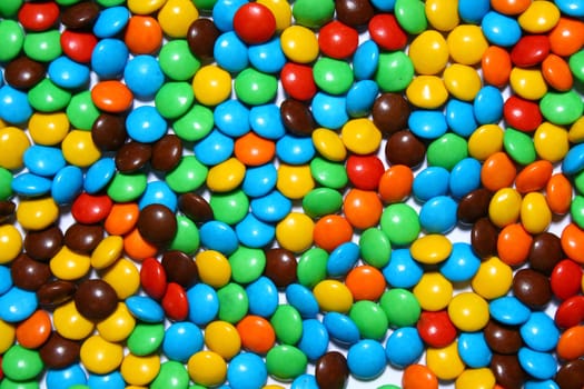 Close up of colored chocolate candies background