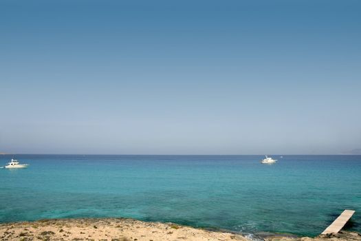 Formentera Mediterranean seascape turquoise sea in Ibiza Spain