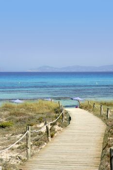 Formentera island near Ibiza in Mediterranean Spain summer