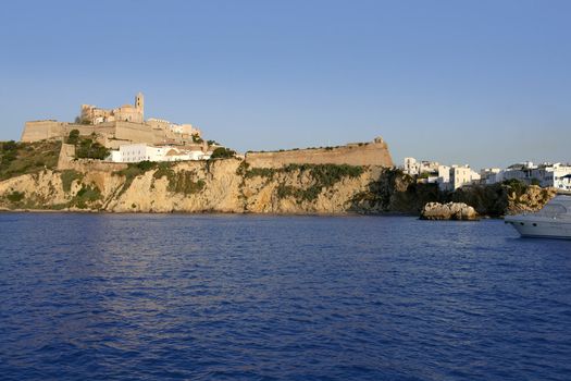 Ibiza Balearic Mediterranean white island from Spain