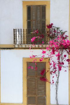 Ibiza Mediterranean island architecture houses in summer vacation