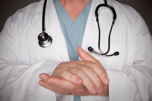 Male Doctor Hand Abstract with Lab Coat and Stethoscope.
