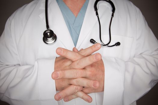 Male Doctor Hand Abstract with Lab Coat and Stethoscope.