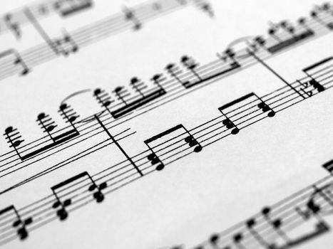 Detail of a music sheet score page