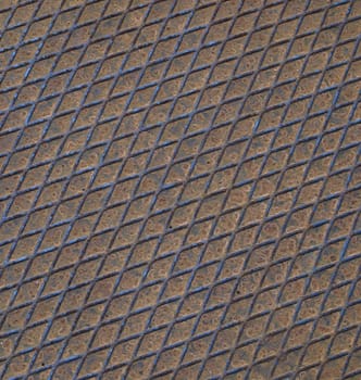 Rusted diamond steel plate useful as a background