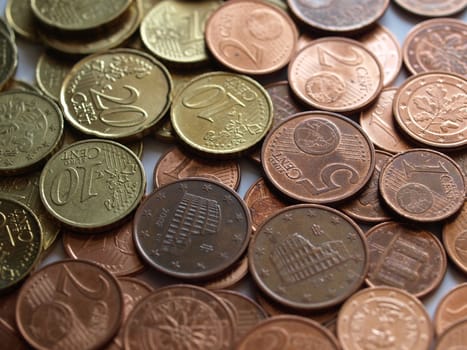 Euro coins money (European currency) useful as a background