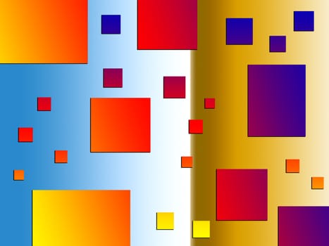 Abstract background made out of colour squares.