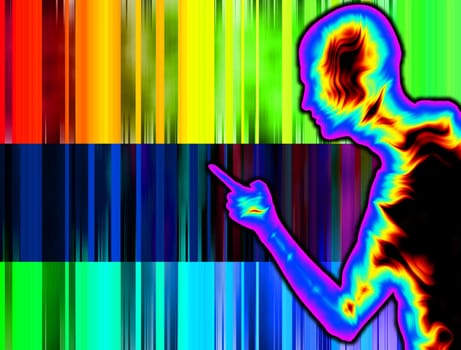 Concept image of a abstract figure making a telling off gesture.