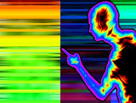 Concept image of a abstract figure making a telling off gesture.