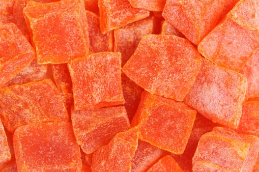 Macro of dried papaya in natural light