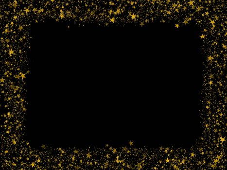 Gold stars frame background from bright  
