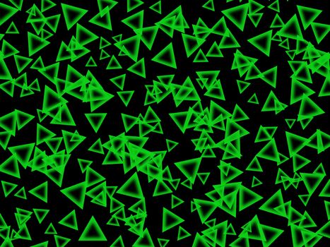 Colour triangles on a  black background