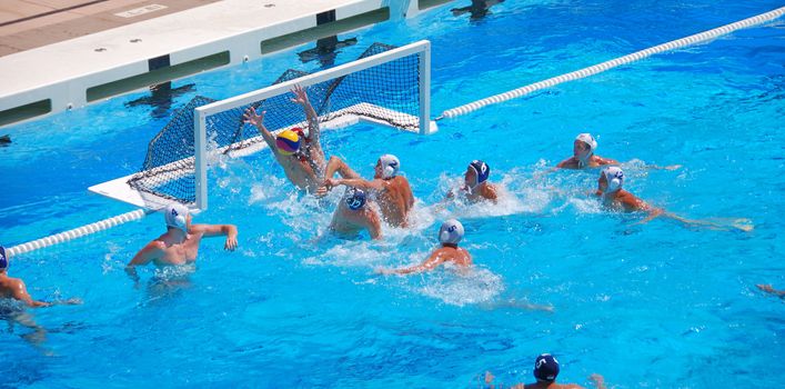 STANFORD, CALIFORNIA - JUNE 7, 2009 : USA:SERBIA friendly waterpolo game at the Avery Aquatic Center.