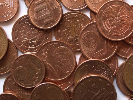 Euro coins money (European currency) useful as a background