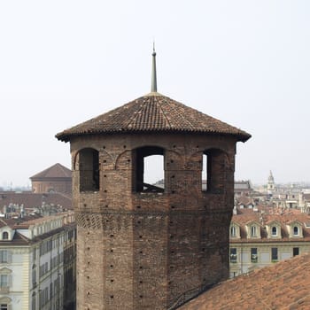 Medieval tower at Palazzo Madama, Piazza Castello, Turin (Torino)