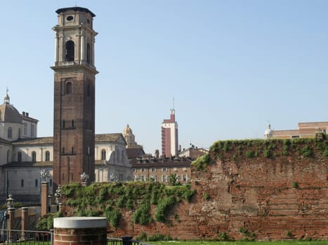 Ancient roman ruins in Turin city centre
