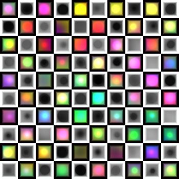 seamless colorful texture of blocks and dots 