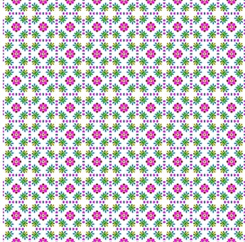 texture of repeating pink flower shapes on white