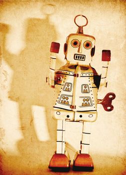 old  robot ( retro inspired image )