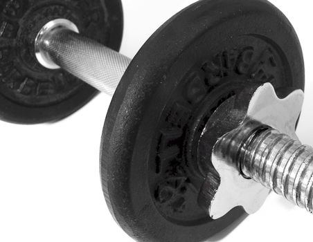 close up of a dumbbell